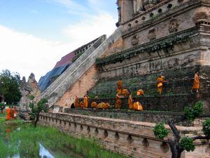 Monks at a temple in Chiang Mai