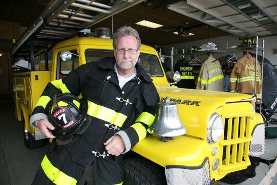 Peter in his firefighter gear