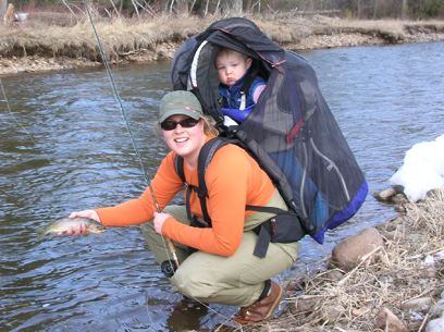 Rachel VandeVoort of Glacier Raft Company doing some fishing
