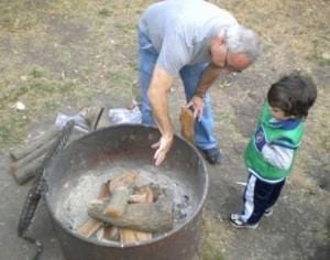 Building A Fire With Pa - photo by Margo Black